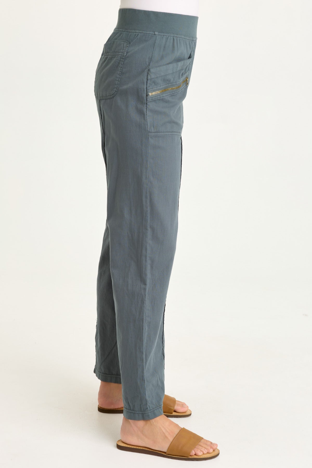 Wearables Torryn Cotton Linen Zipper Pockets Pull-On Pant