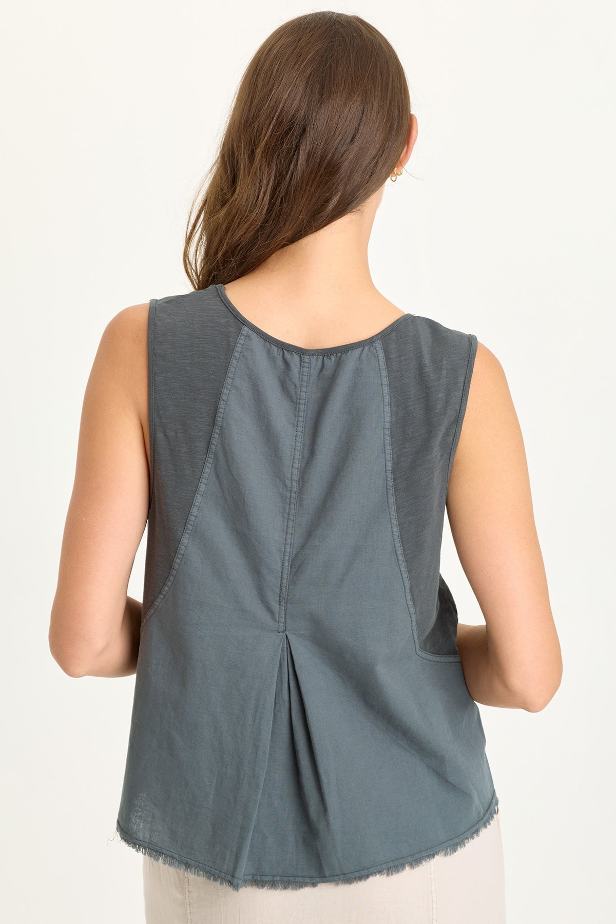 Wearables Mazie Linen/Jersey V-Neck Tank 