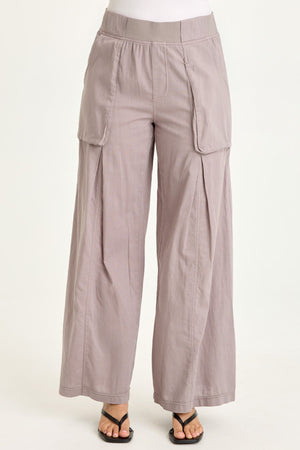 Wearables Charli Cotton Linen Inverted Box Pleats Pull-On Wide Leg