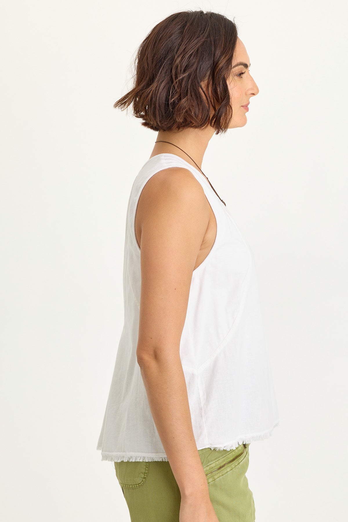 Wearables Mazie Linen/Jersey V-Neck Tank 