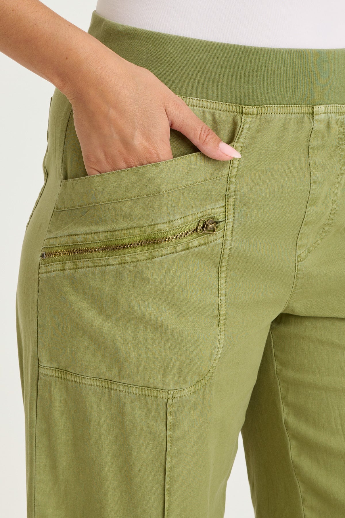 Wearables Torryn Cotton Linen Zipper Pockets Pull-On Pant