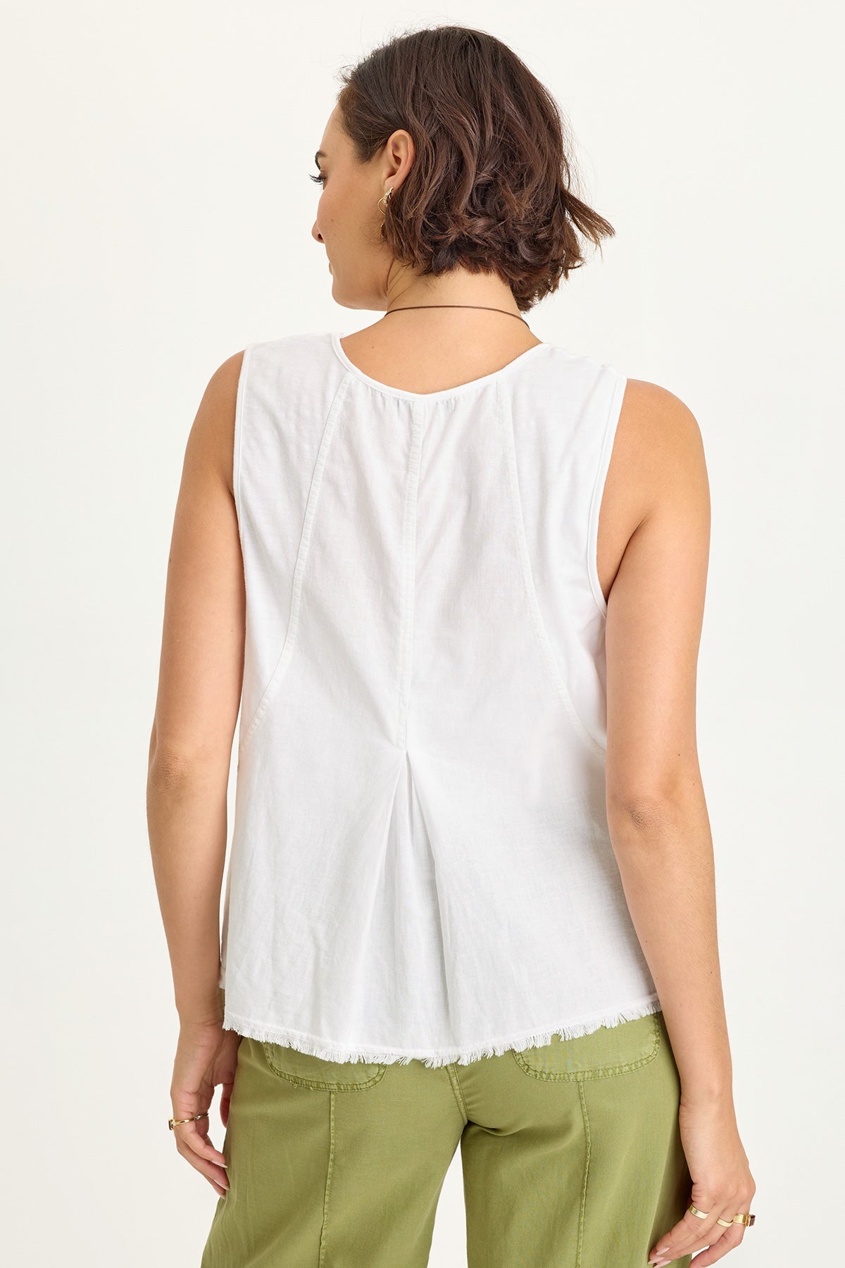 Wearables Mazie Linen/Jersey V-Neck Tank 