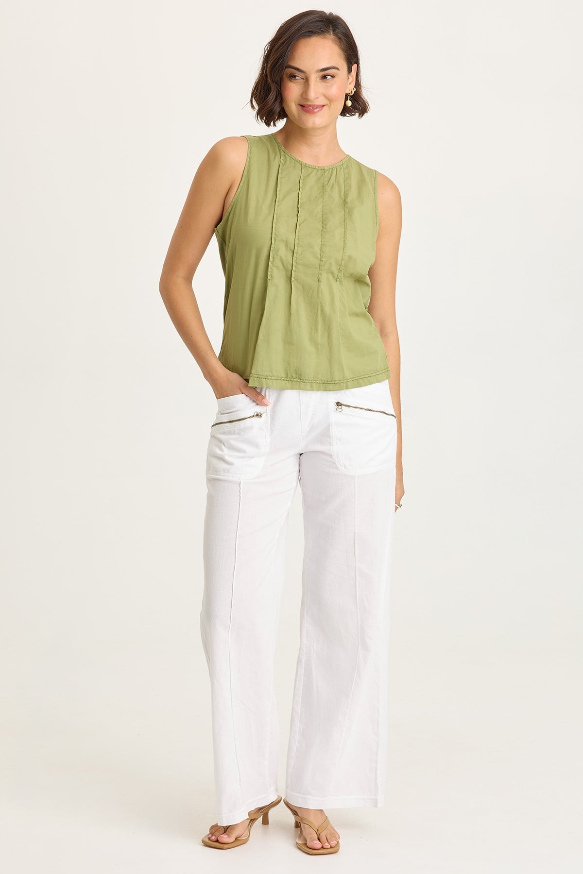 Wearables Jerilene Voile Pintuck Tank 