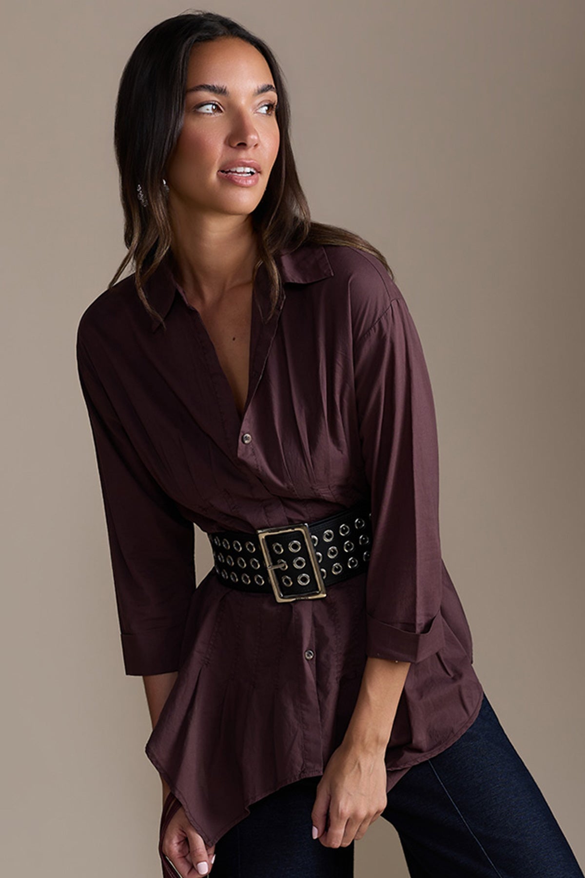 Wearables Ashlan Voile Sharkbite Blouse 