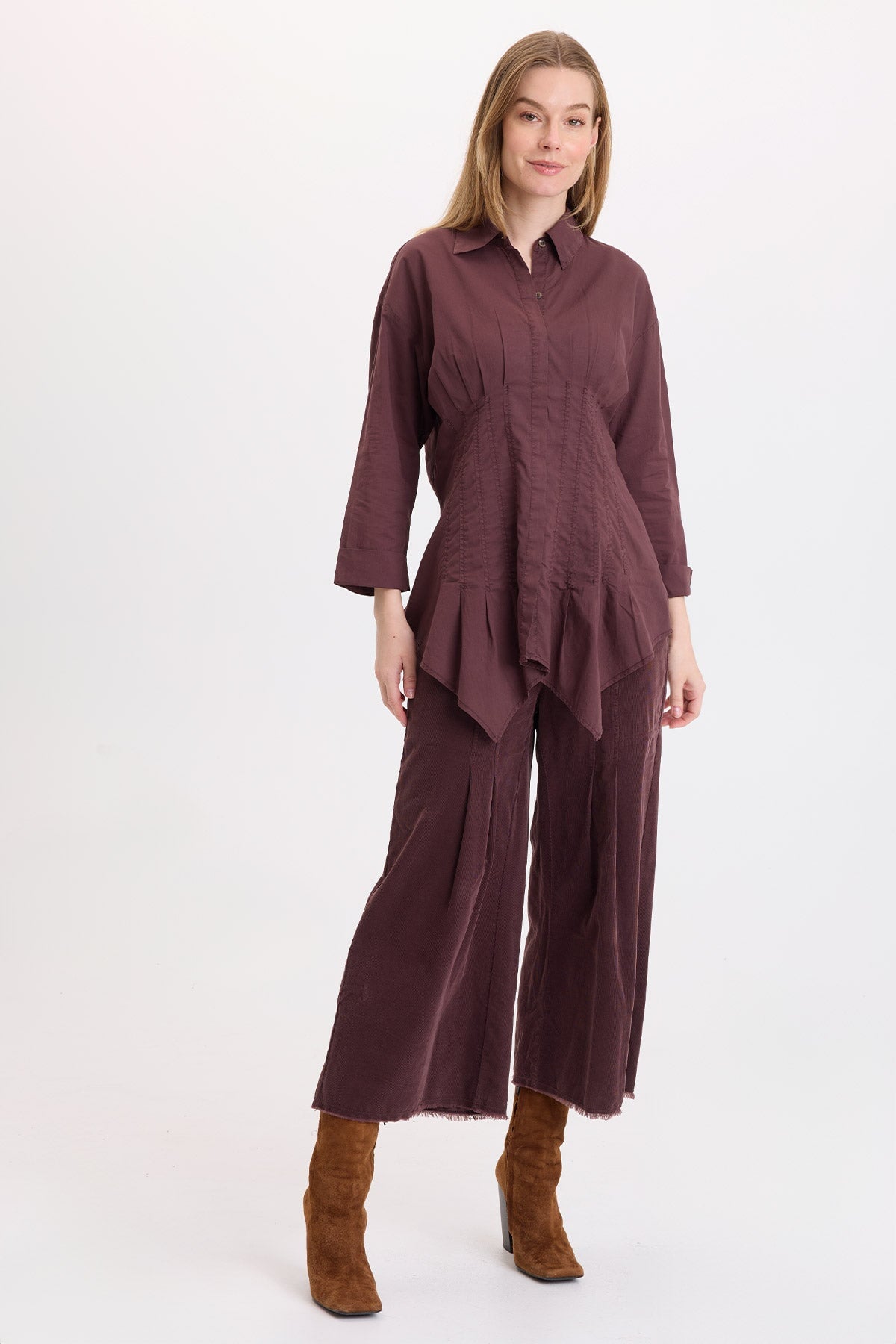 Wearables Ashlan Voile Sharkbite Blouse 