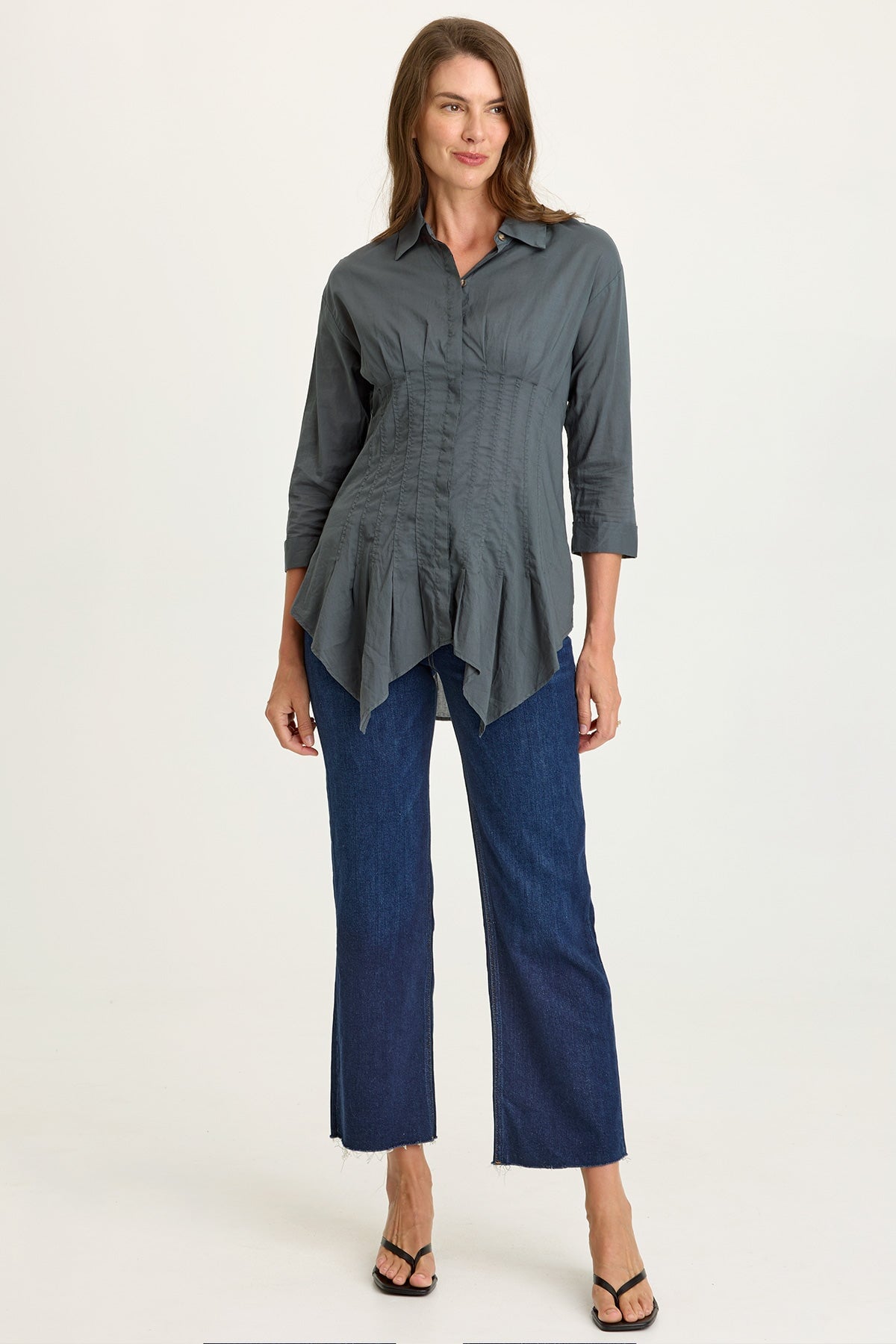 Wearables Ashlan Voile Sharkbite Blouse 