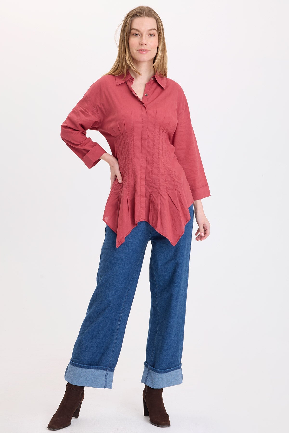 Wearables Ashlan Voile Sharkbite Blouse 