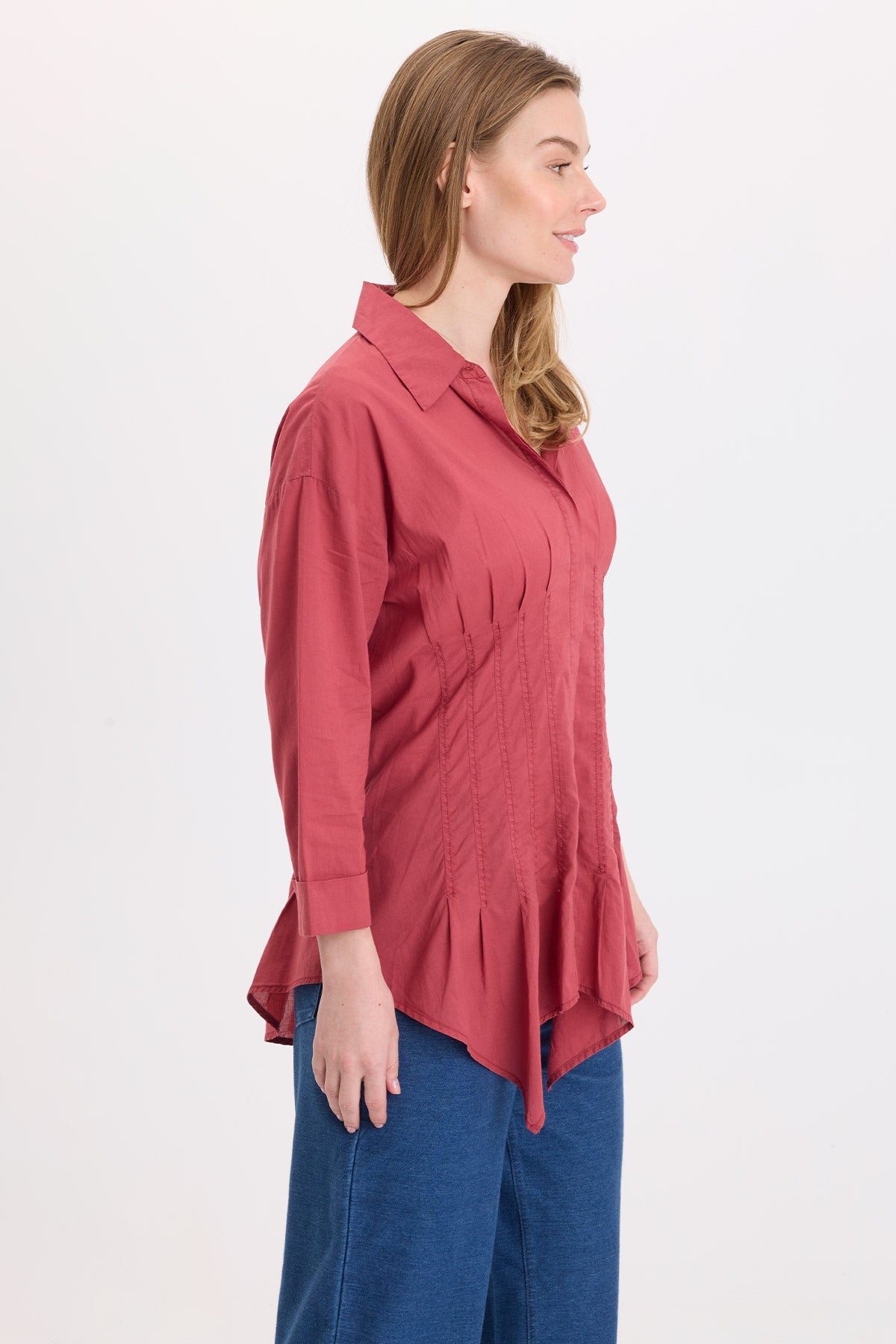 Wearables Ashlan Voile Sharkbite Blouse 