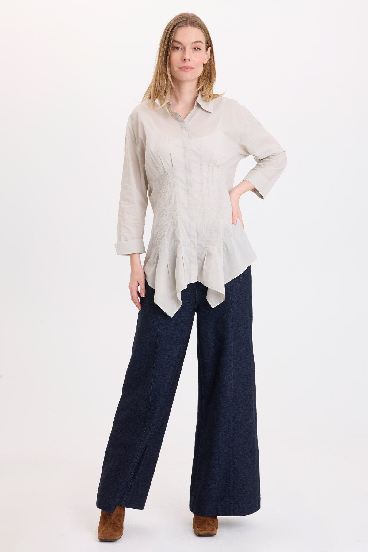 Wearables Miller Indigo Twill Wide Leg Trouser 