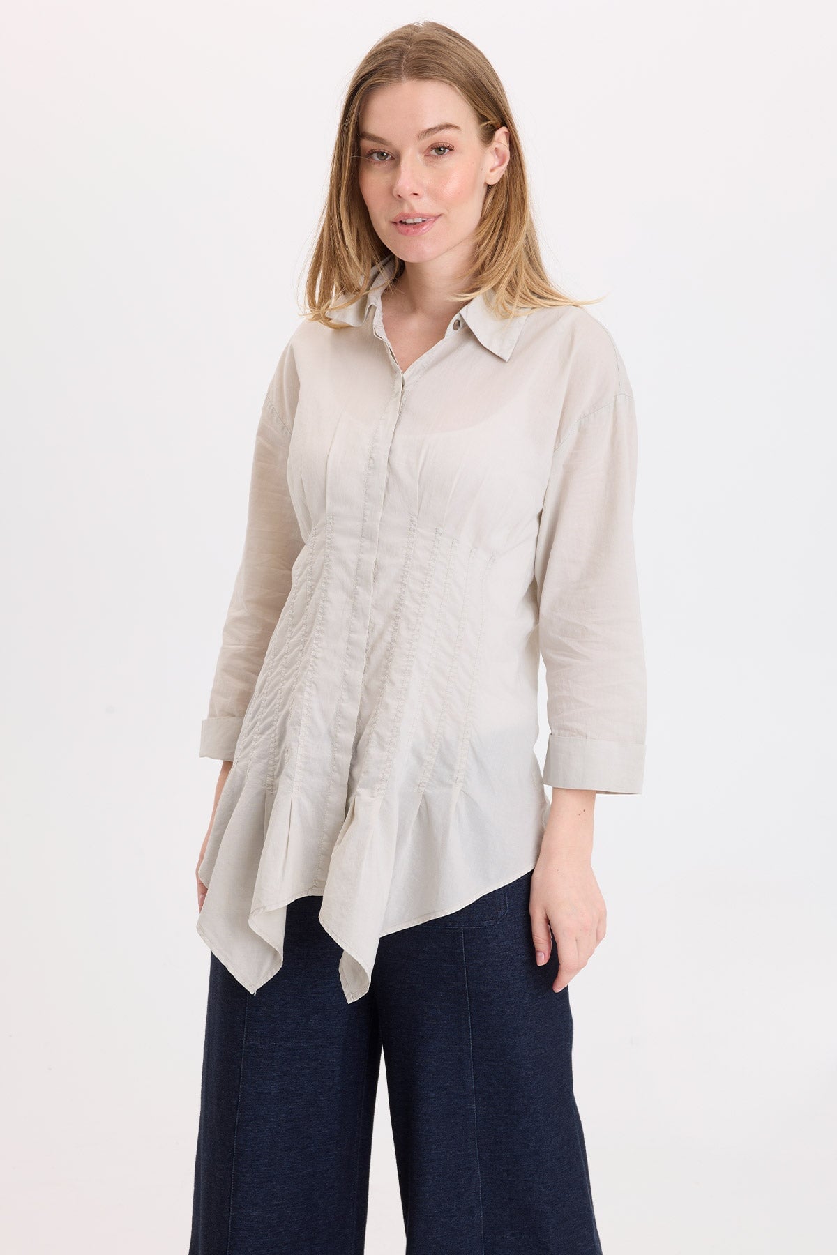 Wearables Ashlan Voile Sharkbite Blouse 
