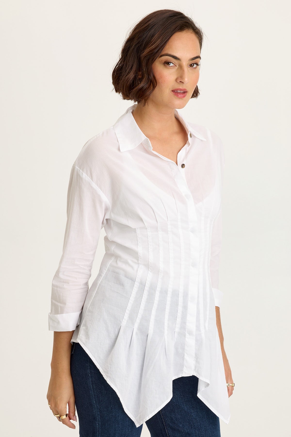 Wearables Ashlan Voile Sharkbite Blouse 