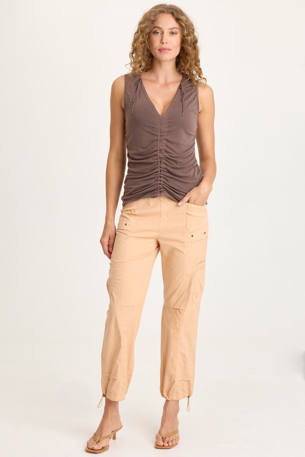 XCVI Clarice Jersey Corded V-Neck Tank 