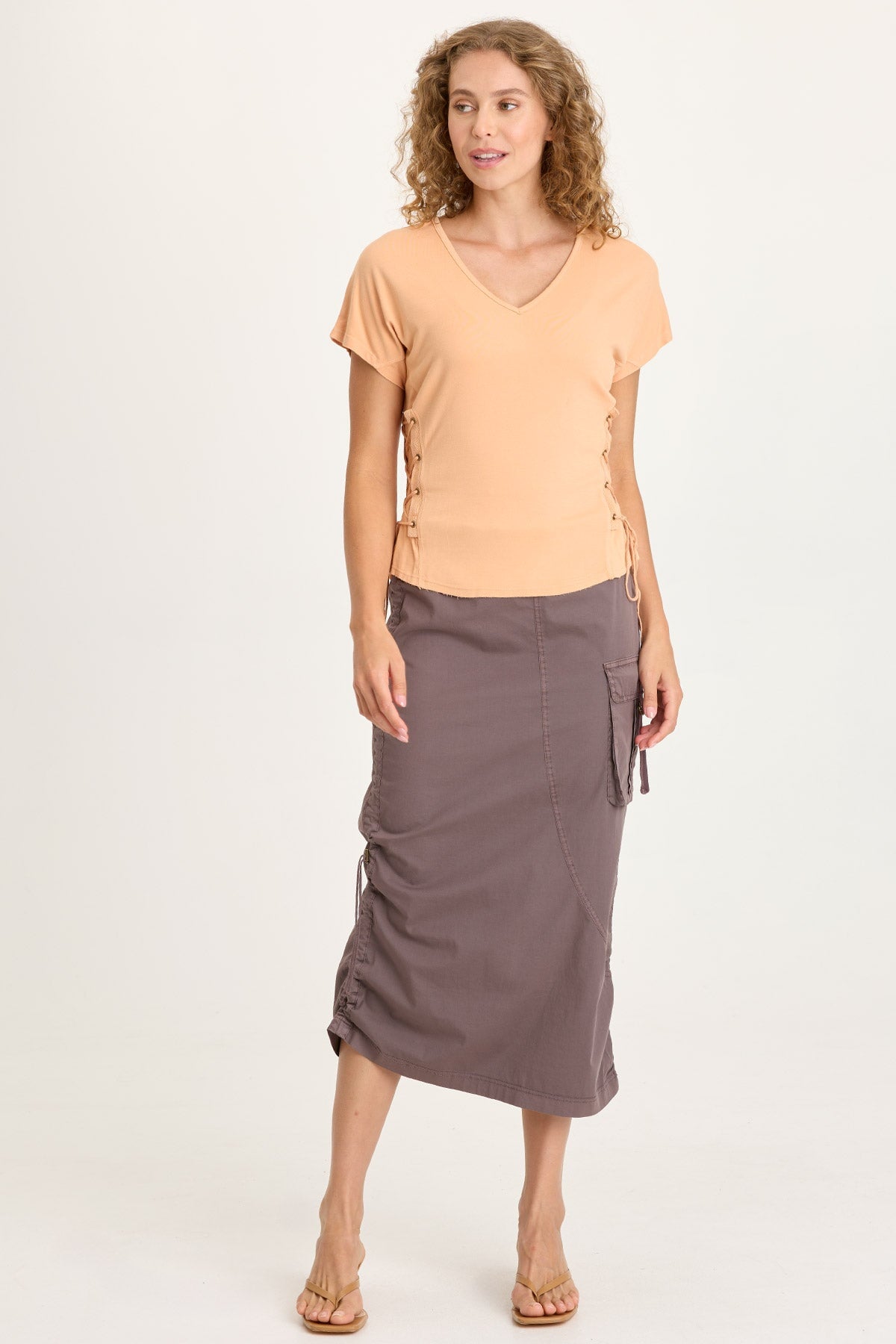 XCVI Sandro Jersey Lace-Up Top 