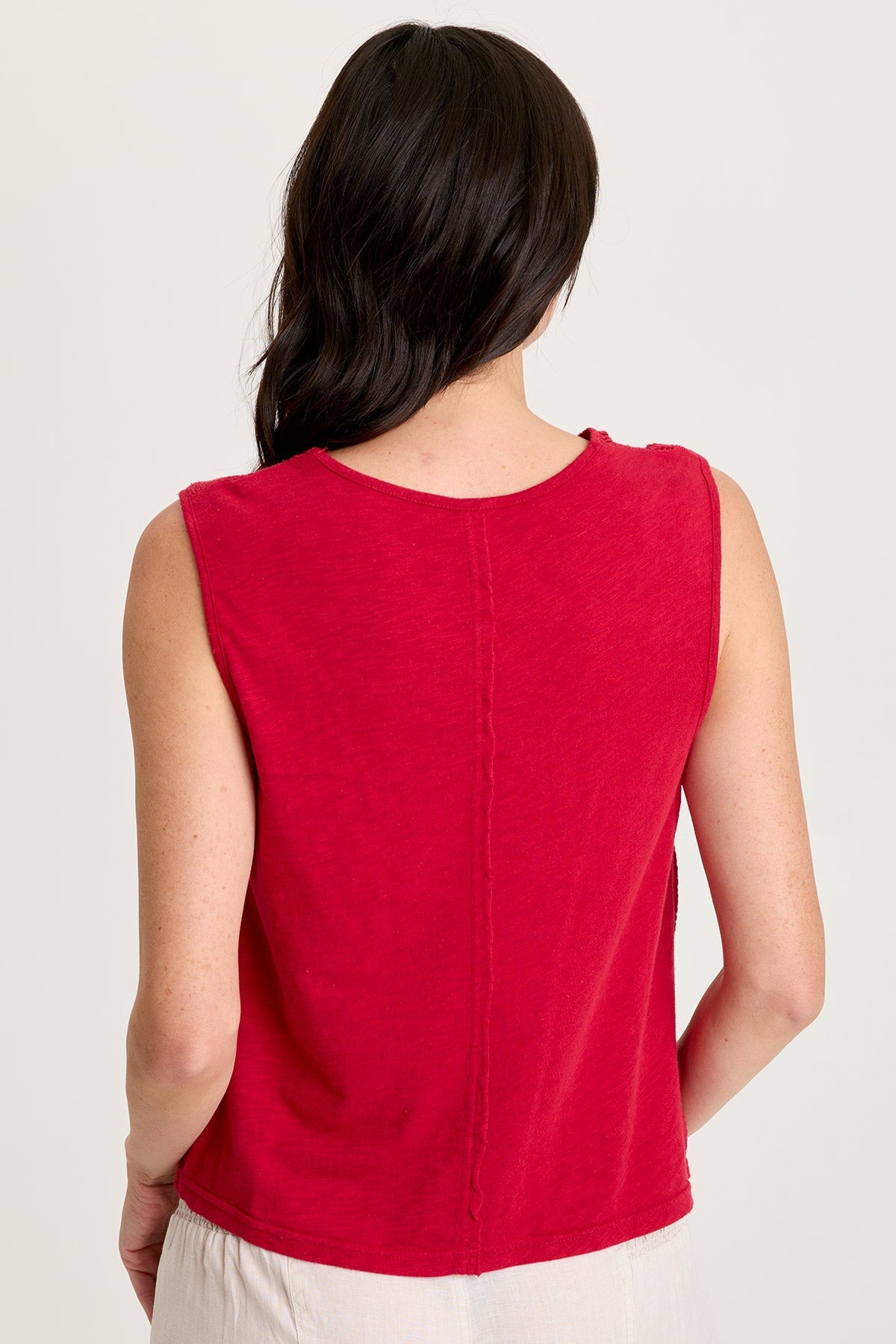 XCVI Reid Gauze V-Neck Sleeveless Top with Crochet Front Trim