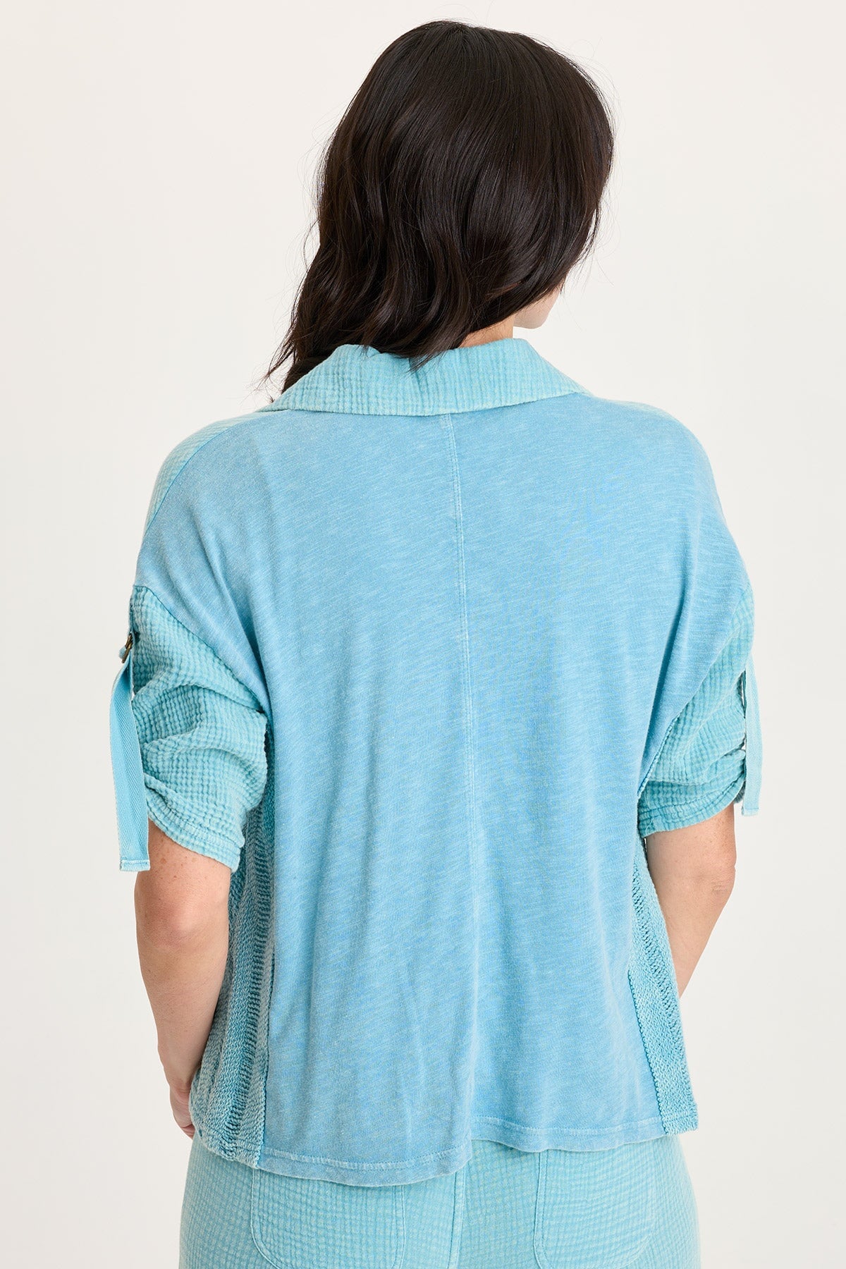 XCVI Kaleo Gauze Lace Trim Snap-Up Top 