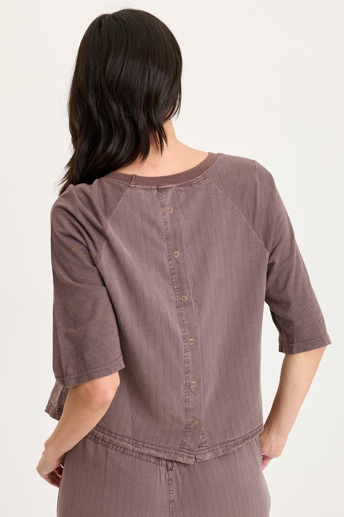 XCVI Jory Embroidered Pinstripe Raglan Top 