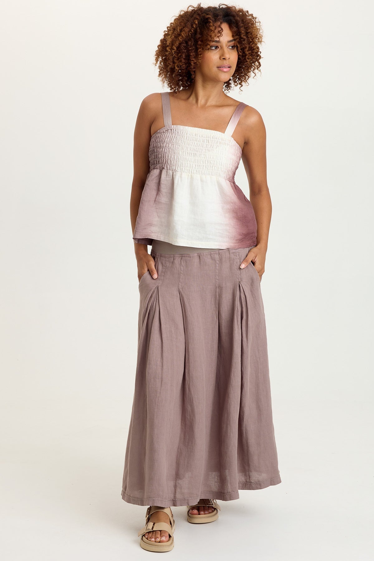 XCVI Katina Linen Smocked Tank 