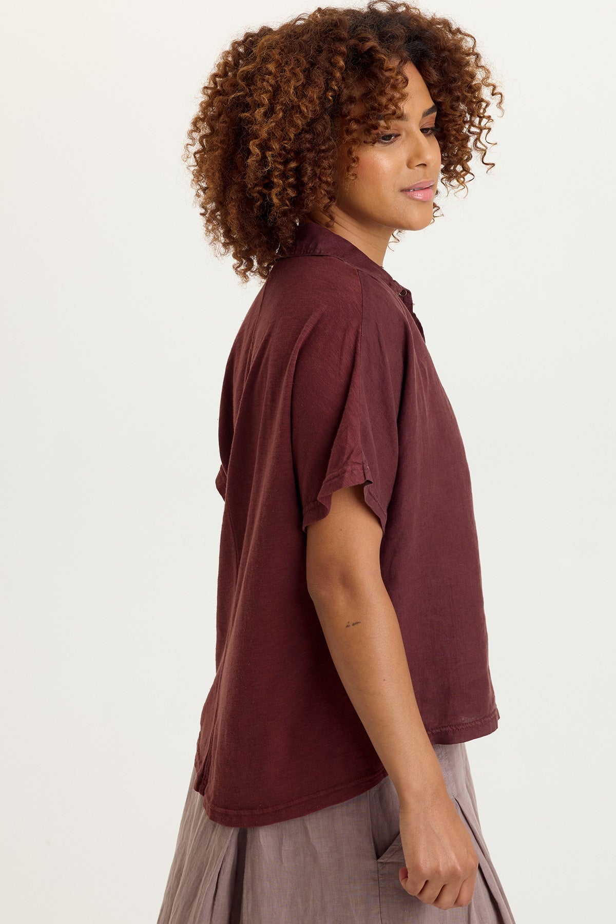 XCVI Quilla Linen Collared Top 