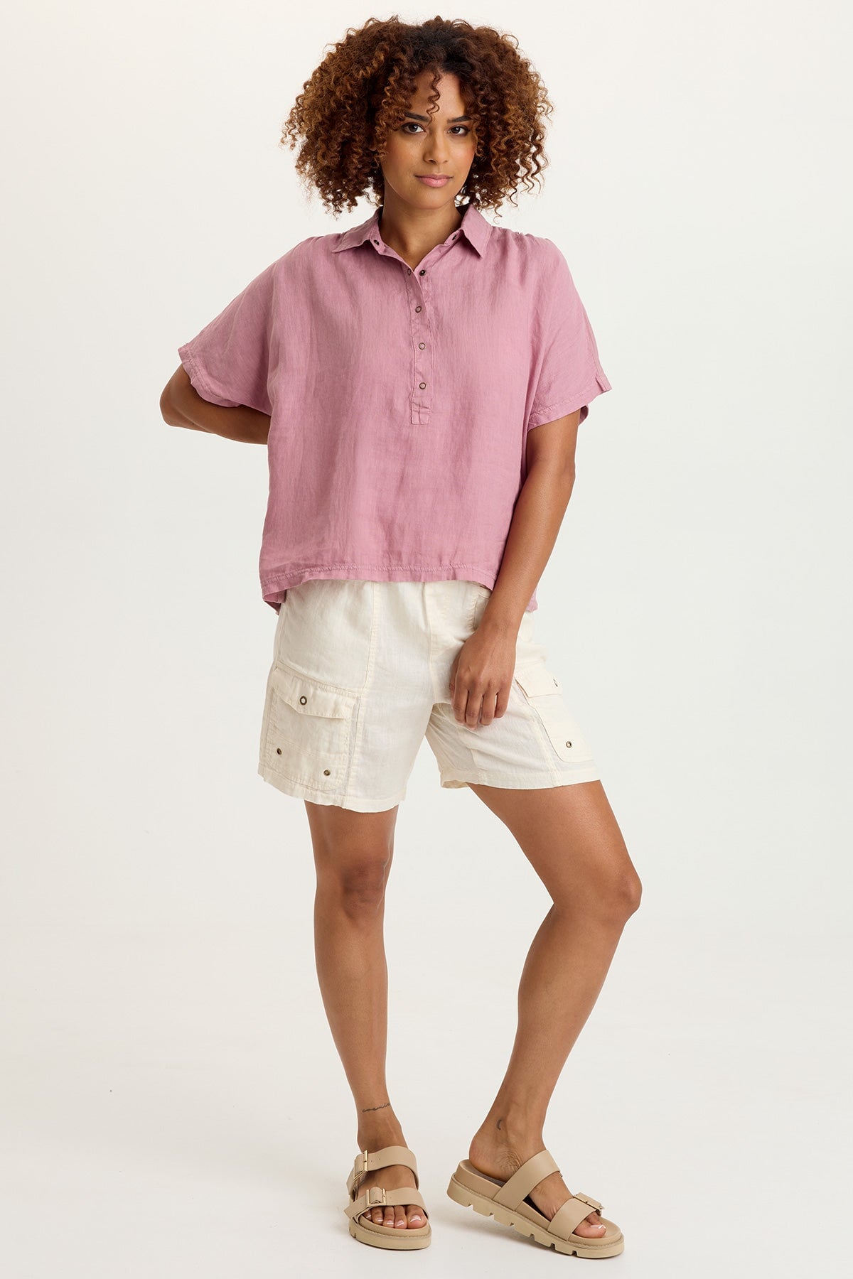 XCVI Jayci Linen Cargo Short 