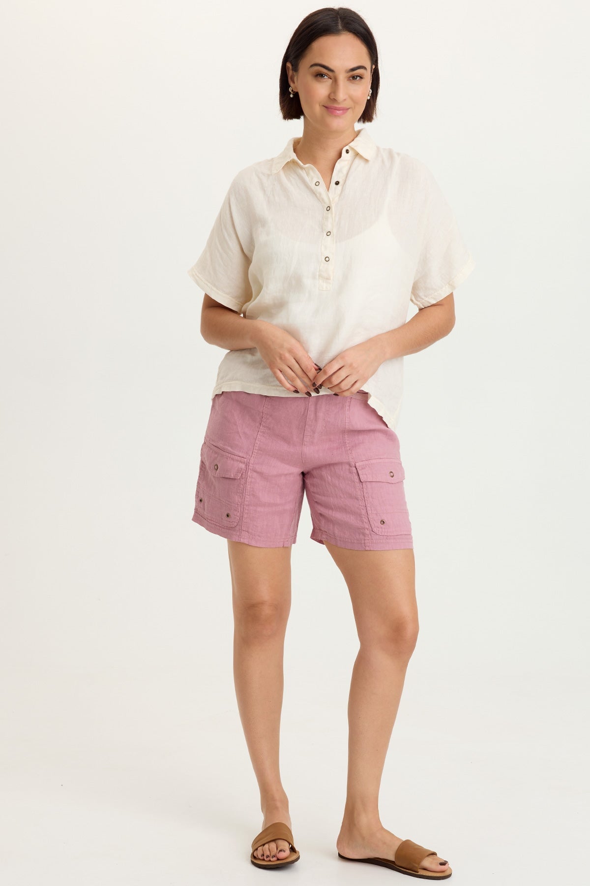 XCVI Jayci Linen Cargo Short 