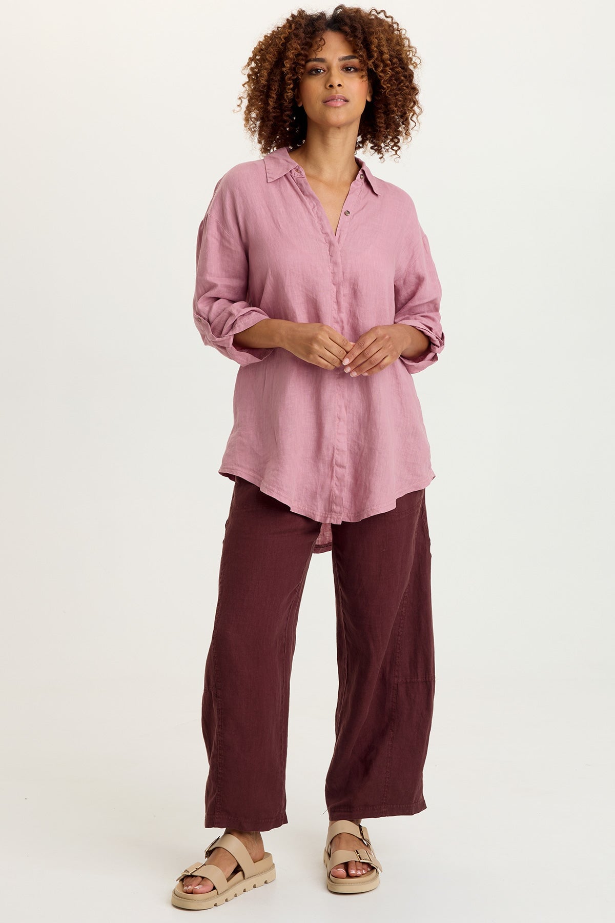 XCVI Nao Linen Barrel Crop 