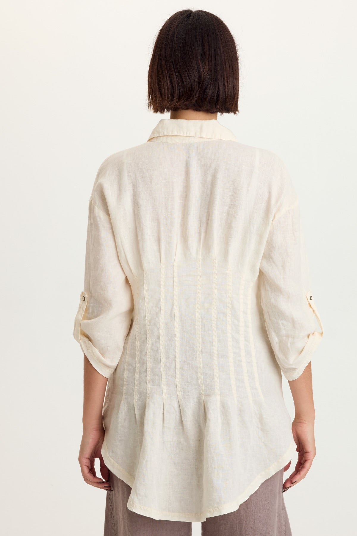 XCVI Moira Linen Hi-Lo Button-Up Top 