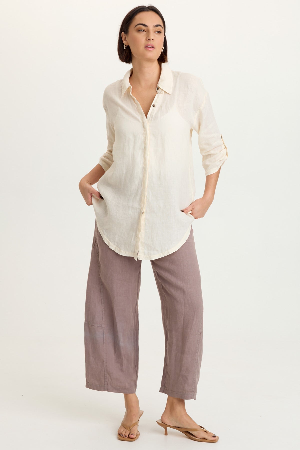 XCVI Nao Linen Barrel Crop 