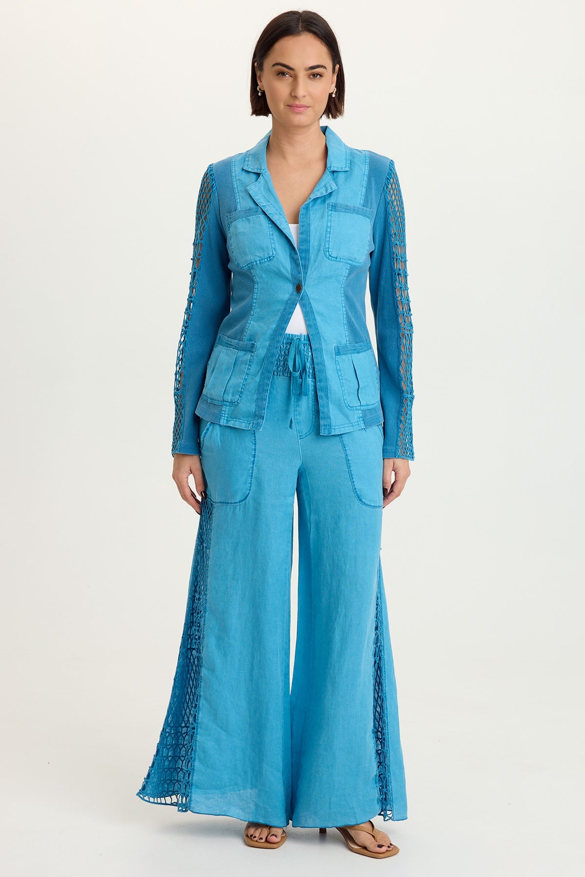 XCVI Mackie Linen Crochet Jacket 