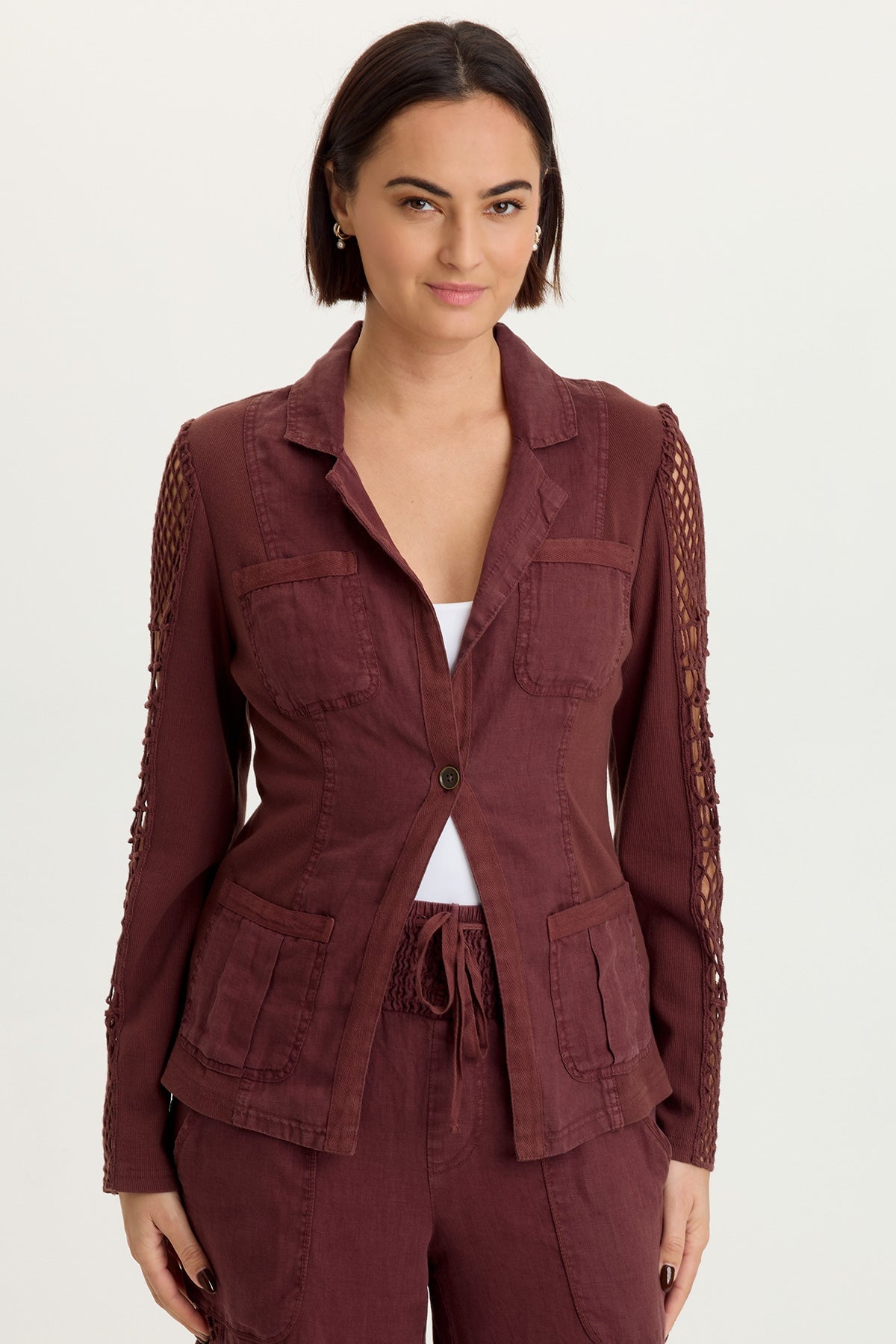 XCVI Mackie Linen Crochet Jacket 