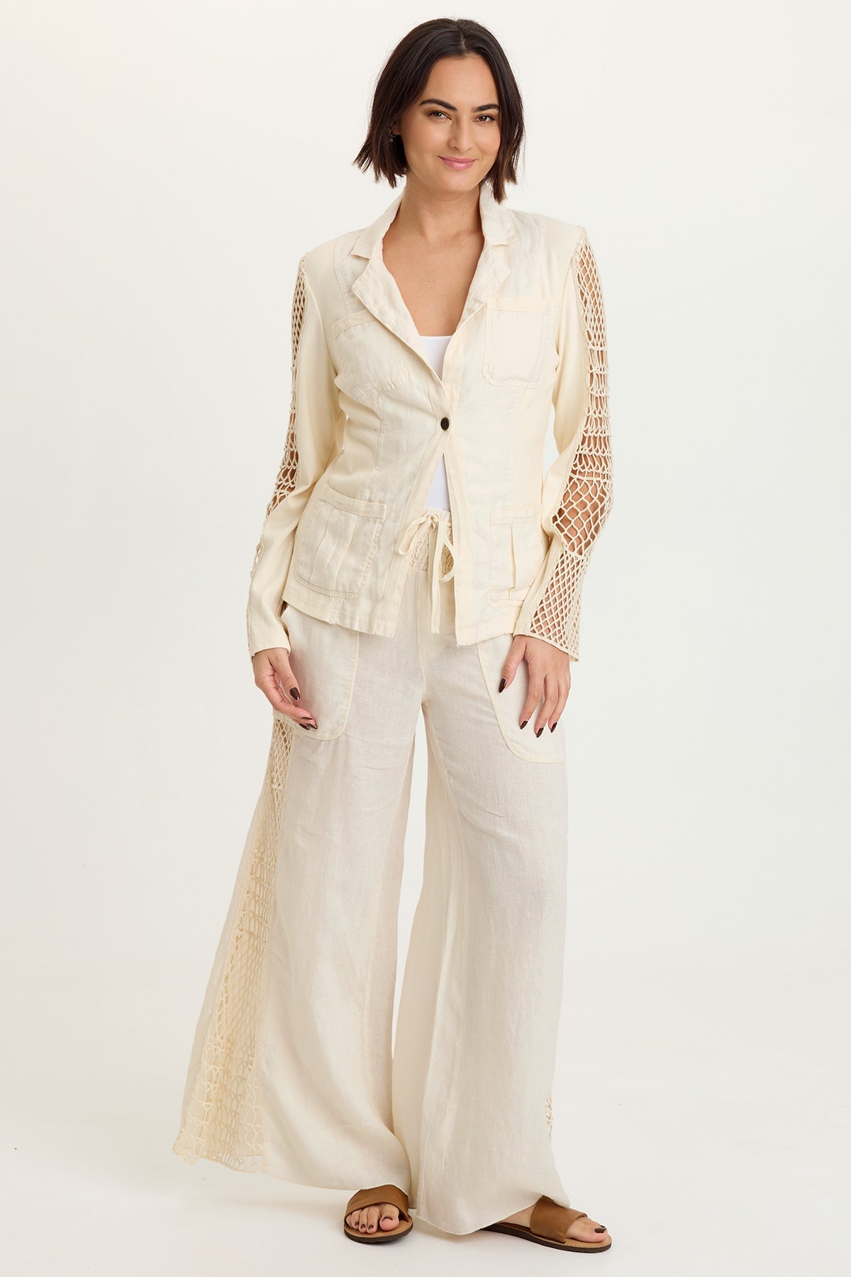 XCVI Mackie Linen Crochet Jacket 