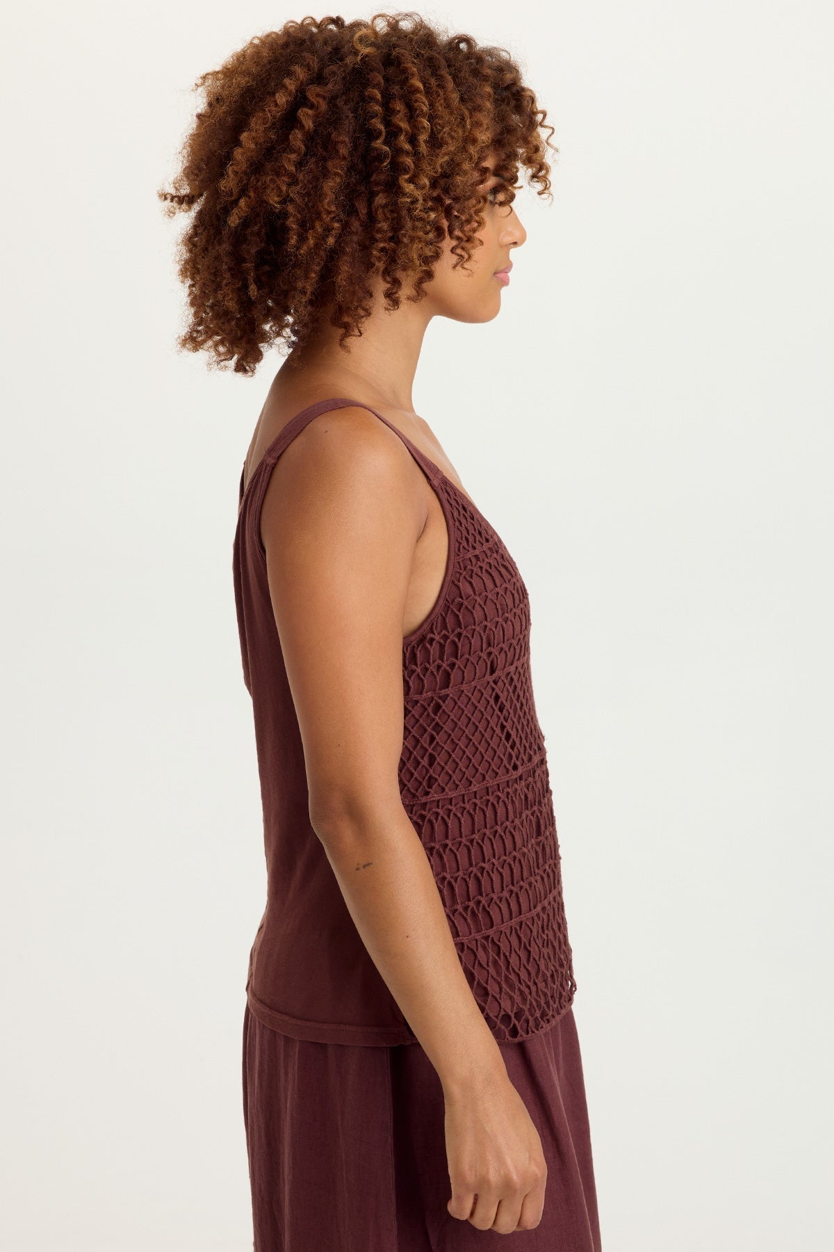 XCVI Shire Jersey-Lined Crochet Tank 