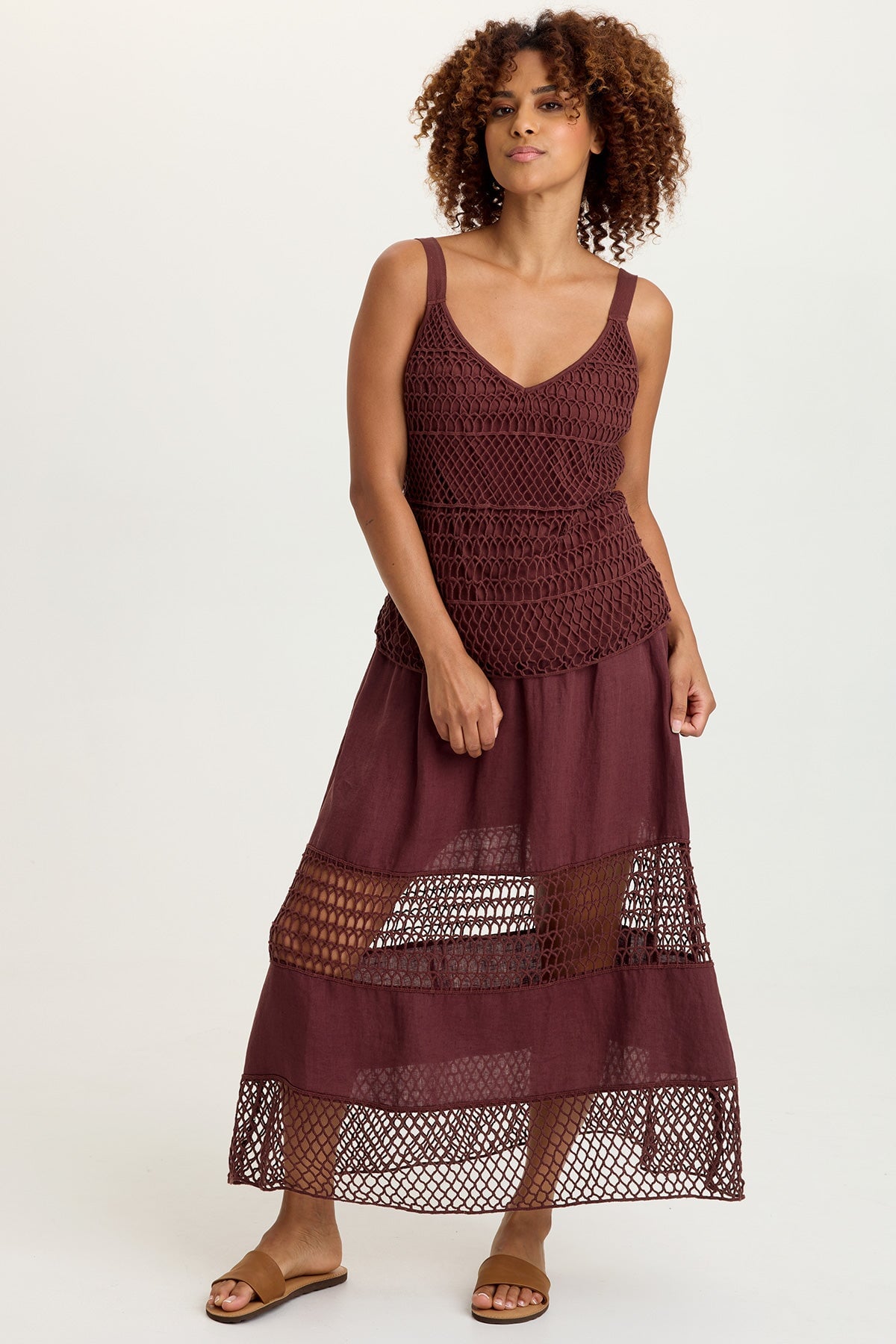 XCVI Shire Jersey-Lined Crochet Tank 