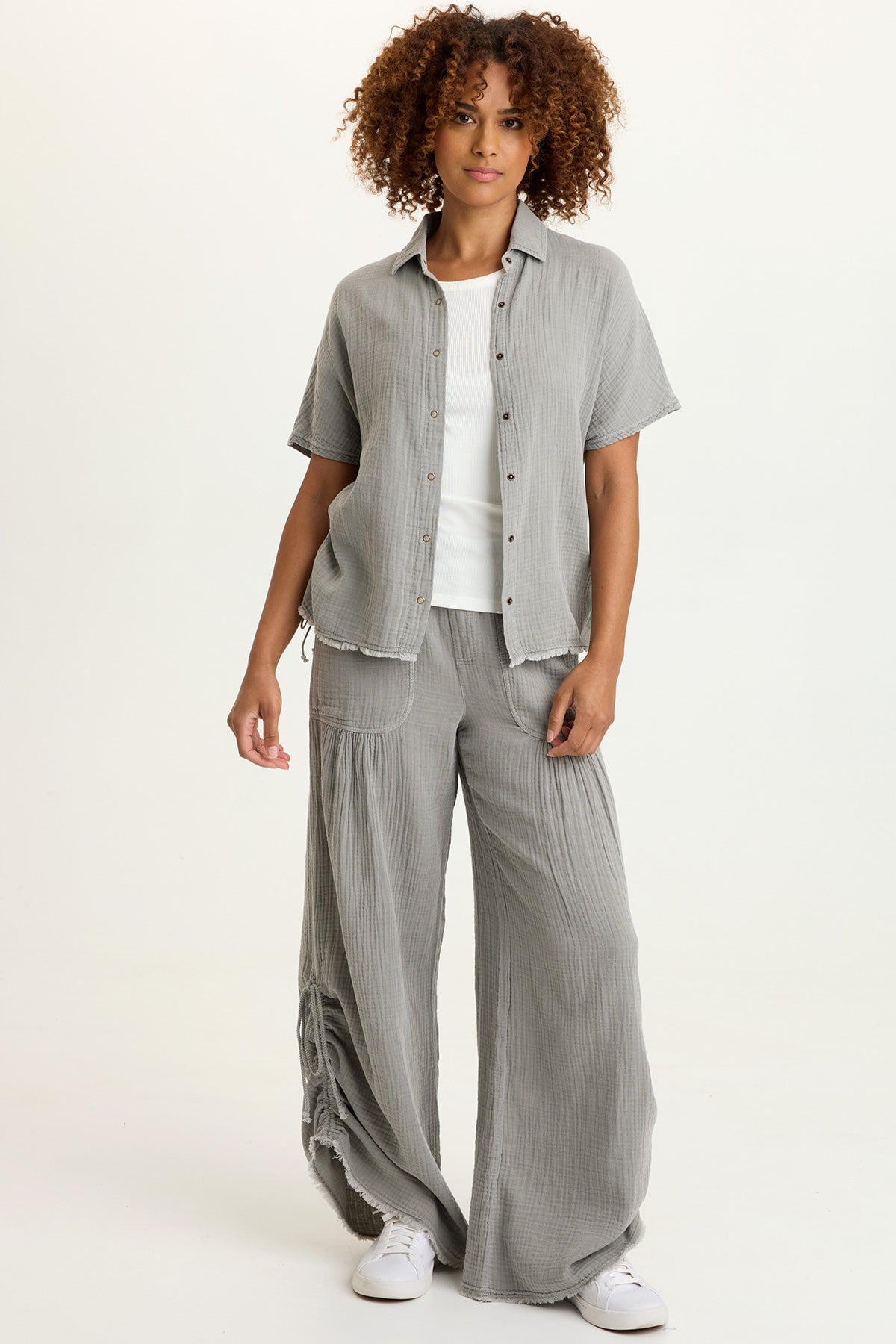 XCVI Creston Gauze Snap-Up Top 