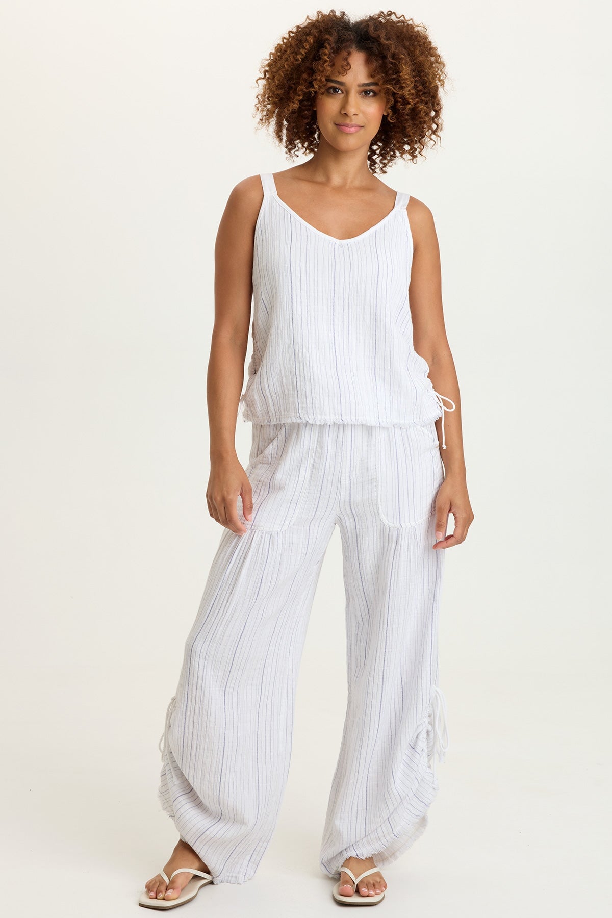 XCVI Muriel Stripe Gauze Wide-Leg Pant 