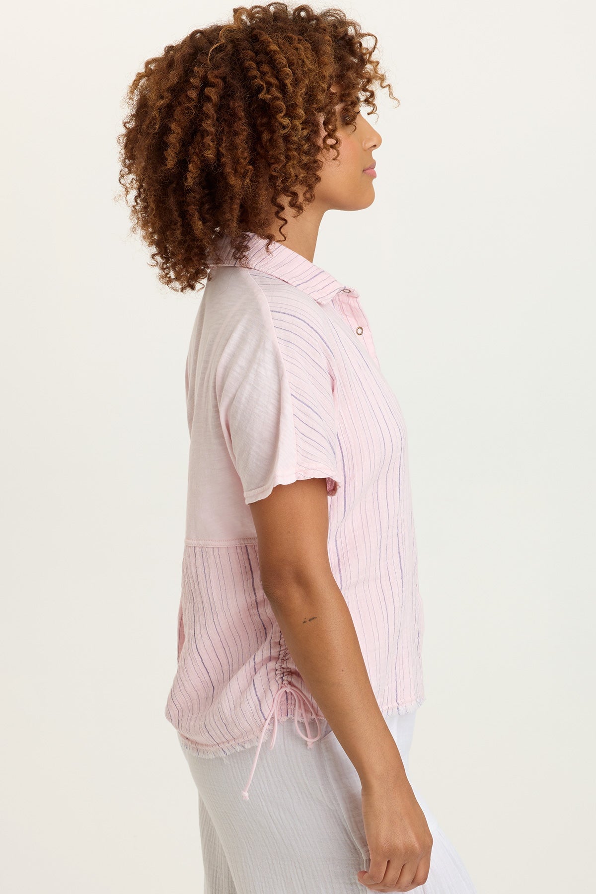 XCVI Creston Striped Gauze Top 