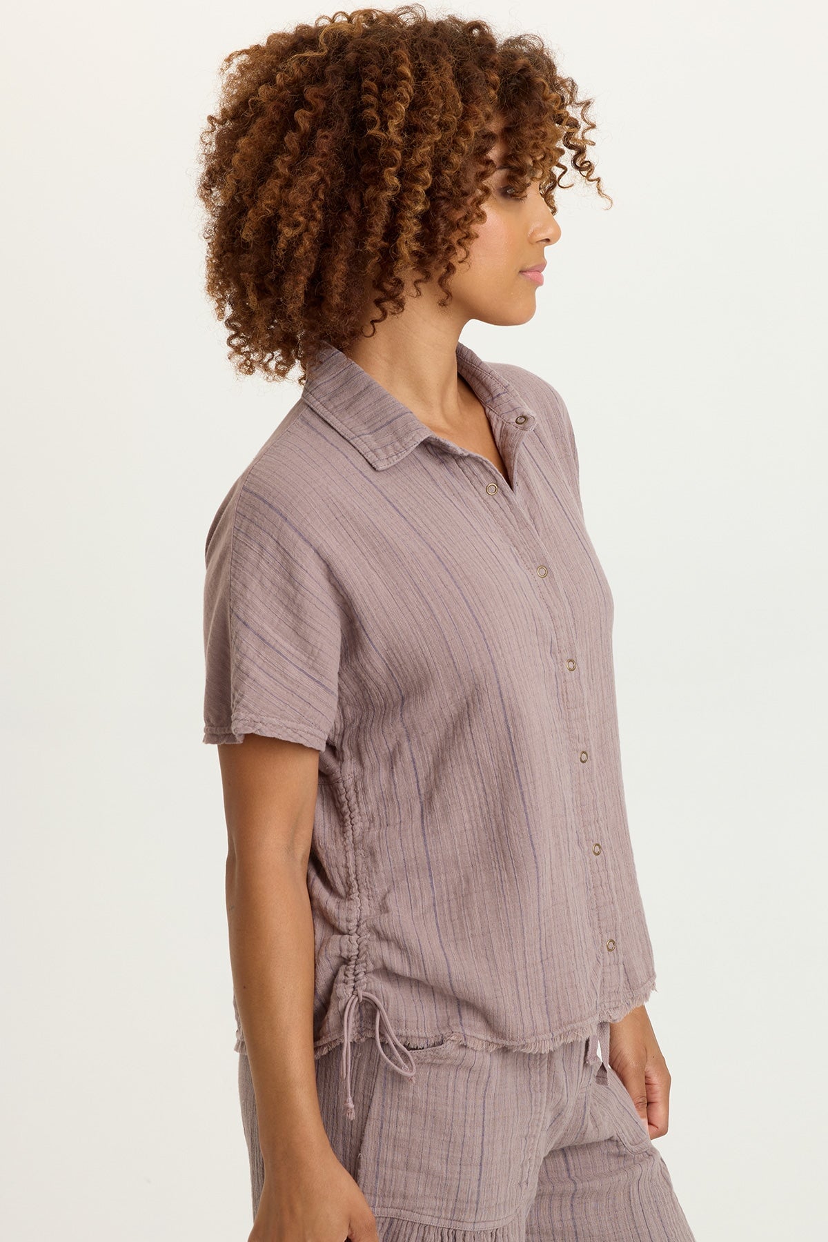 XCVI Creston Striped Gauze Top 