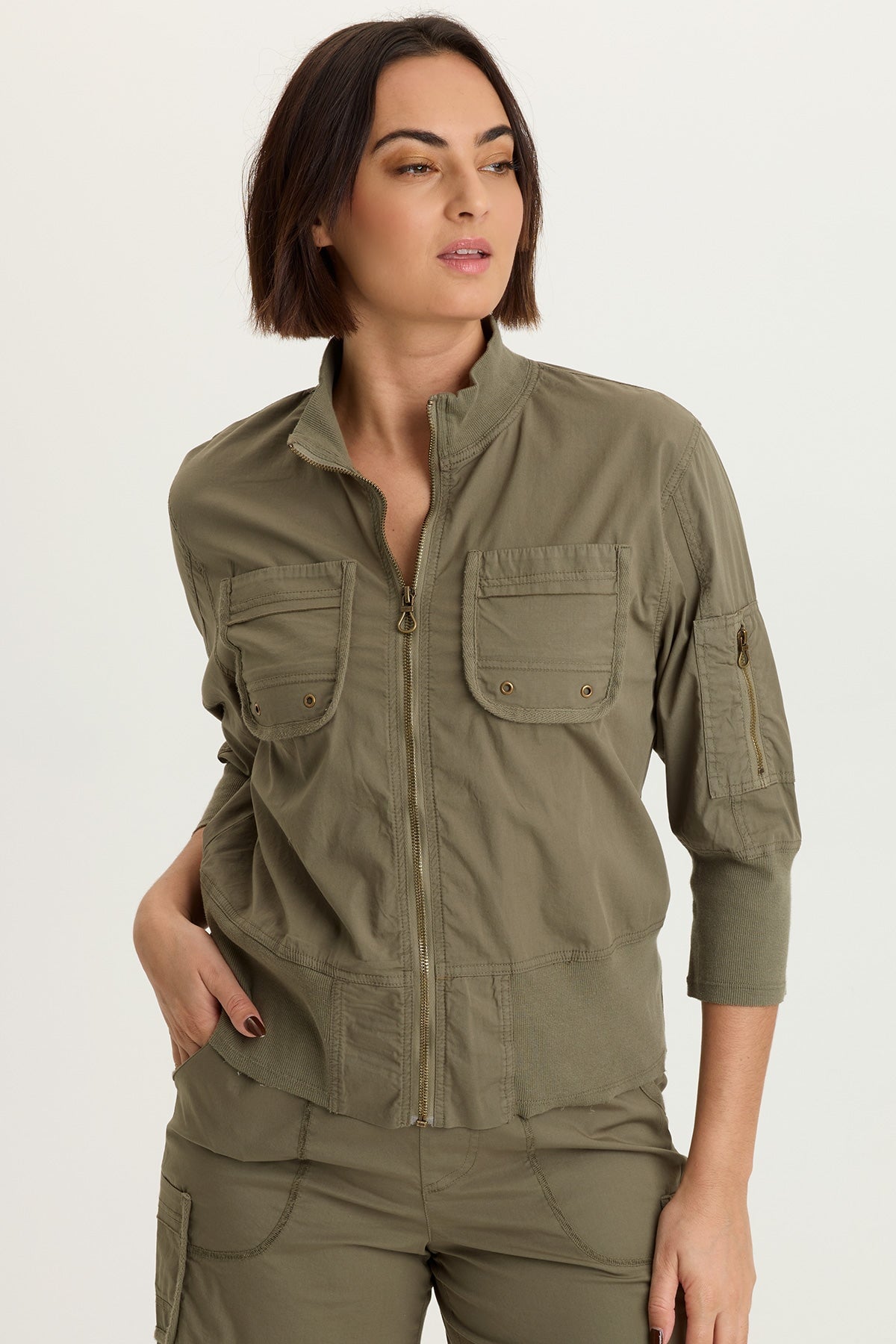 XCVI Kevone Poplin Bomber Jacket 