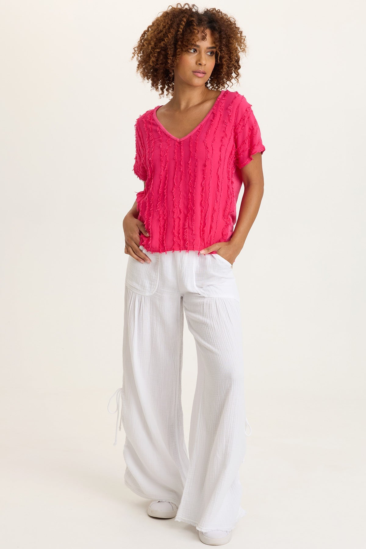 XCVI Zeph Stripe Voile Dolman Top 