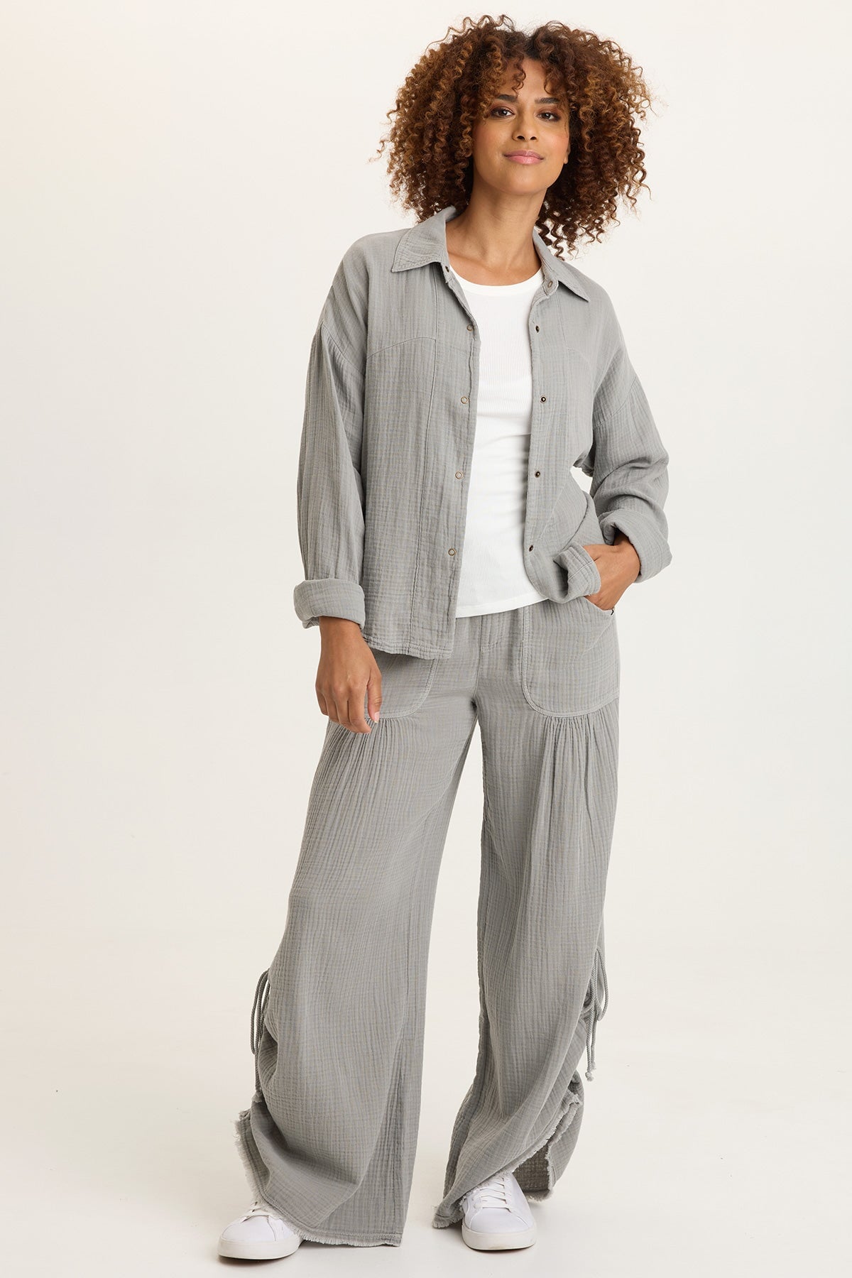 XCVI Wade Gauze Long-Sleeve Top 