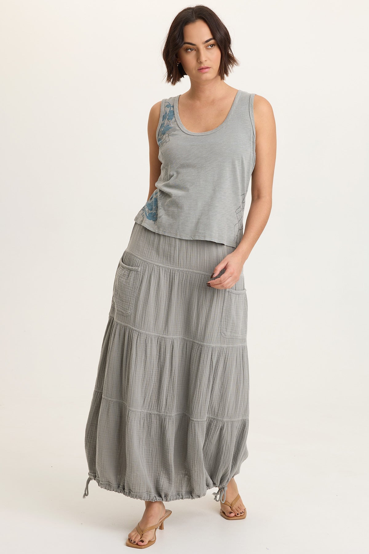XCVI Printed Etano Jersey Tank 
