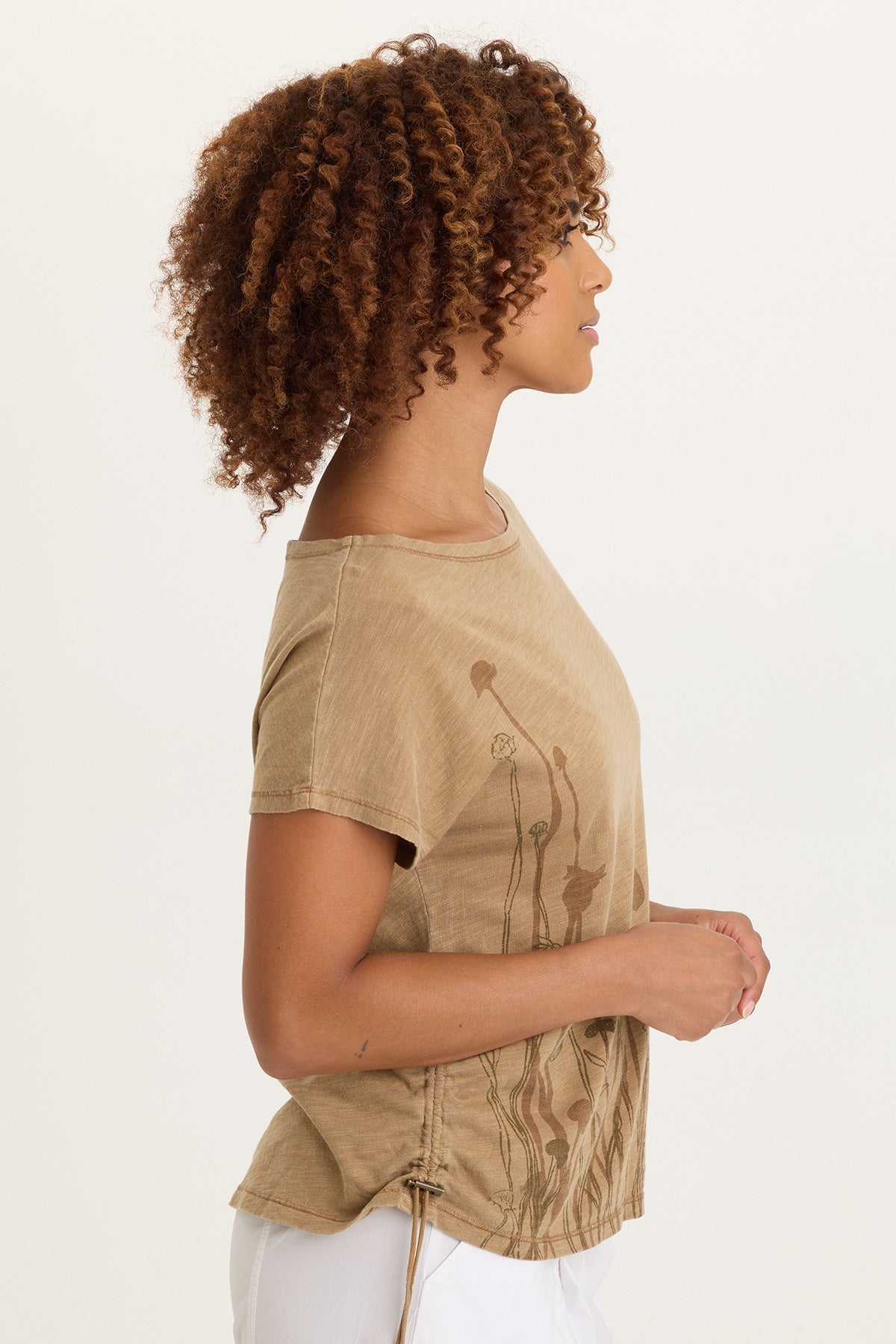 XCVI Printed Cohn Jersey Boatneck Tee 