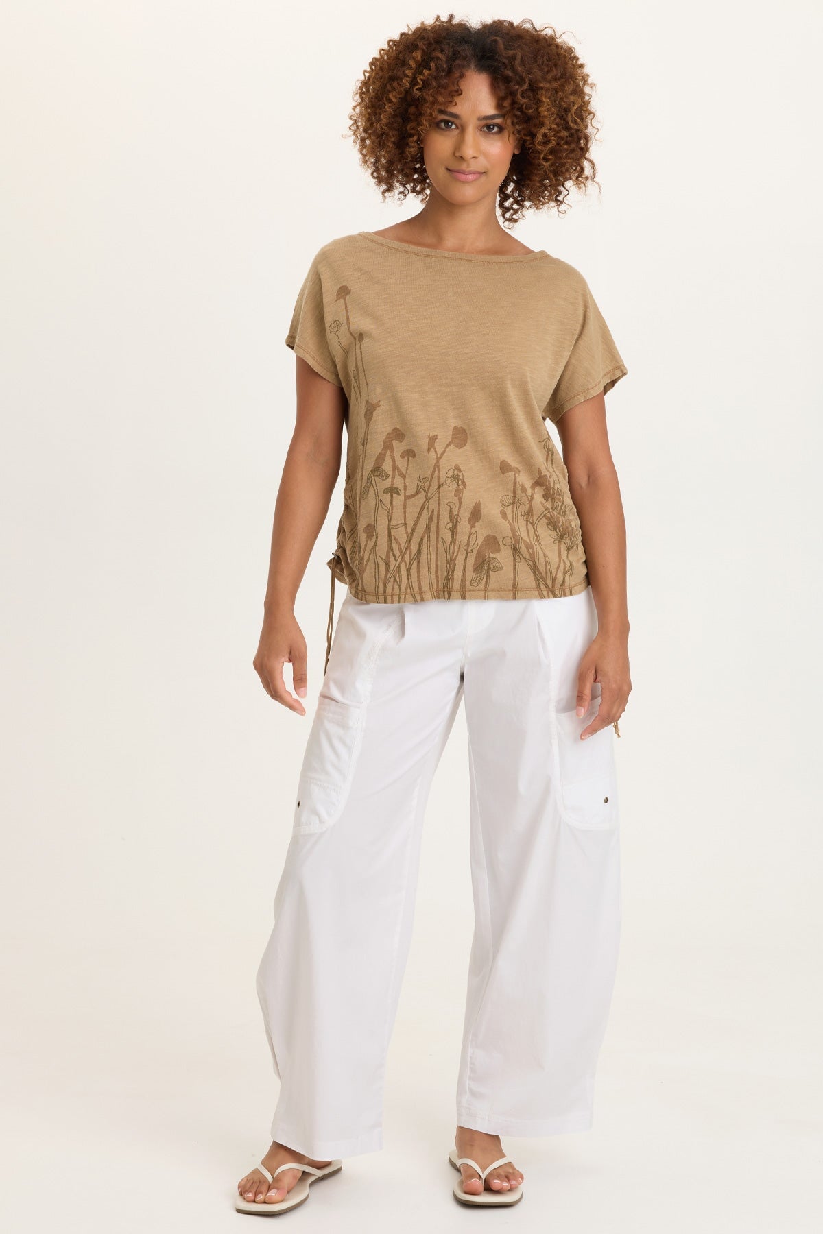XCVI Printed Cohn Jersey Boatneck Tee 