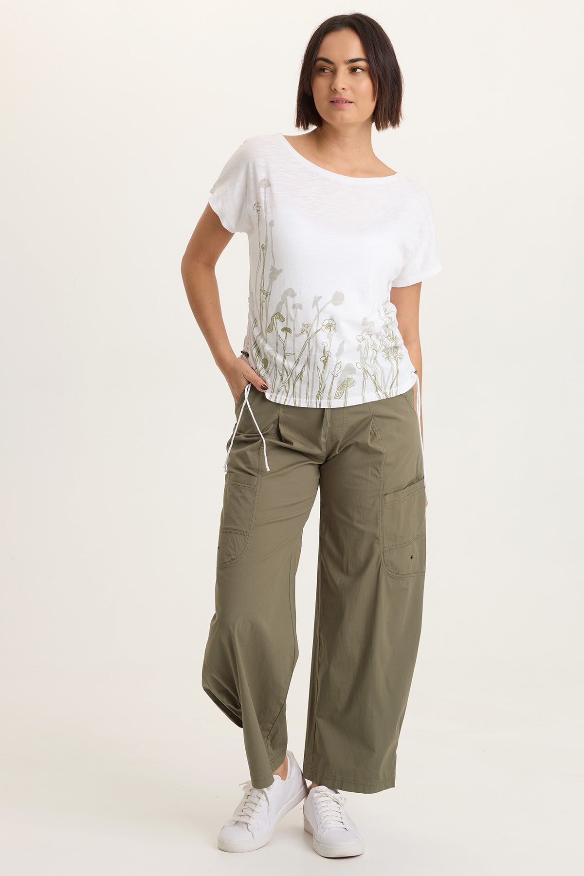 XCVI Printed Cohn Jersey Boatneck Tee 