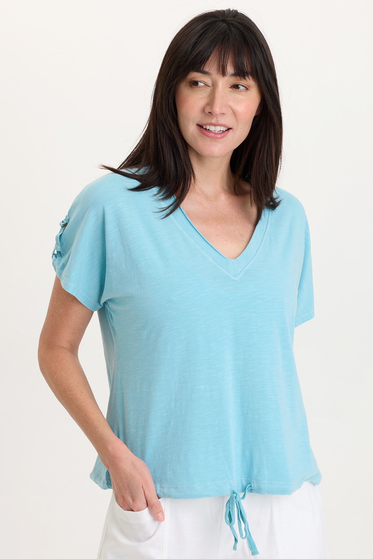 Wearables Knit Bower Cinchable Hem Top 