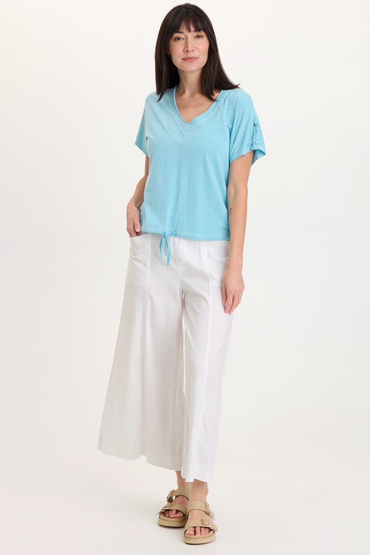 Wearables Knit Bower Cinchable Hem Top 