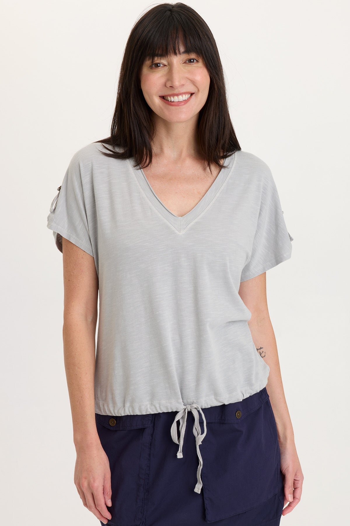 Wearables Knit Bower Cinchable Hem Top 