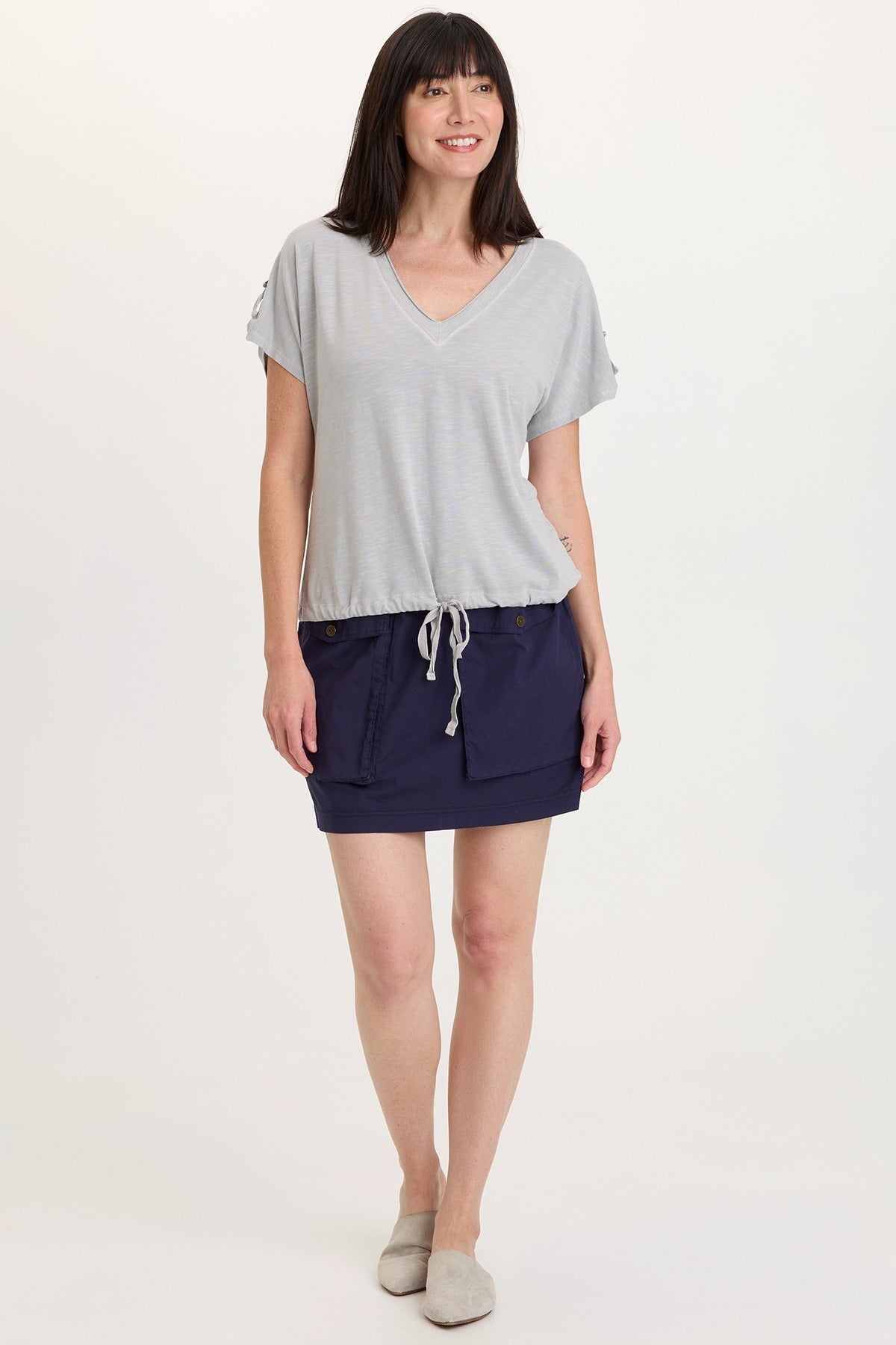 Wearables Knit Bower Cinchable Hem Top 