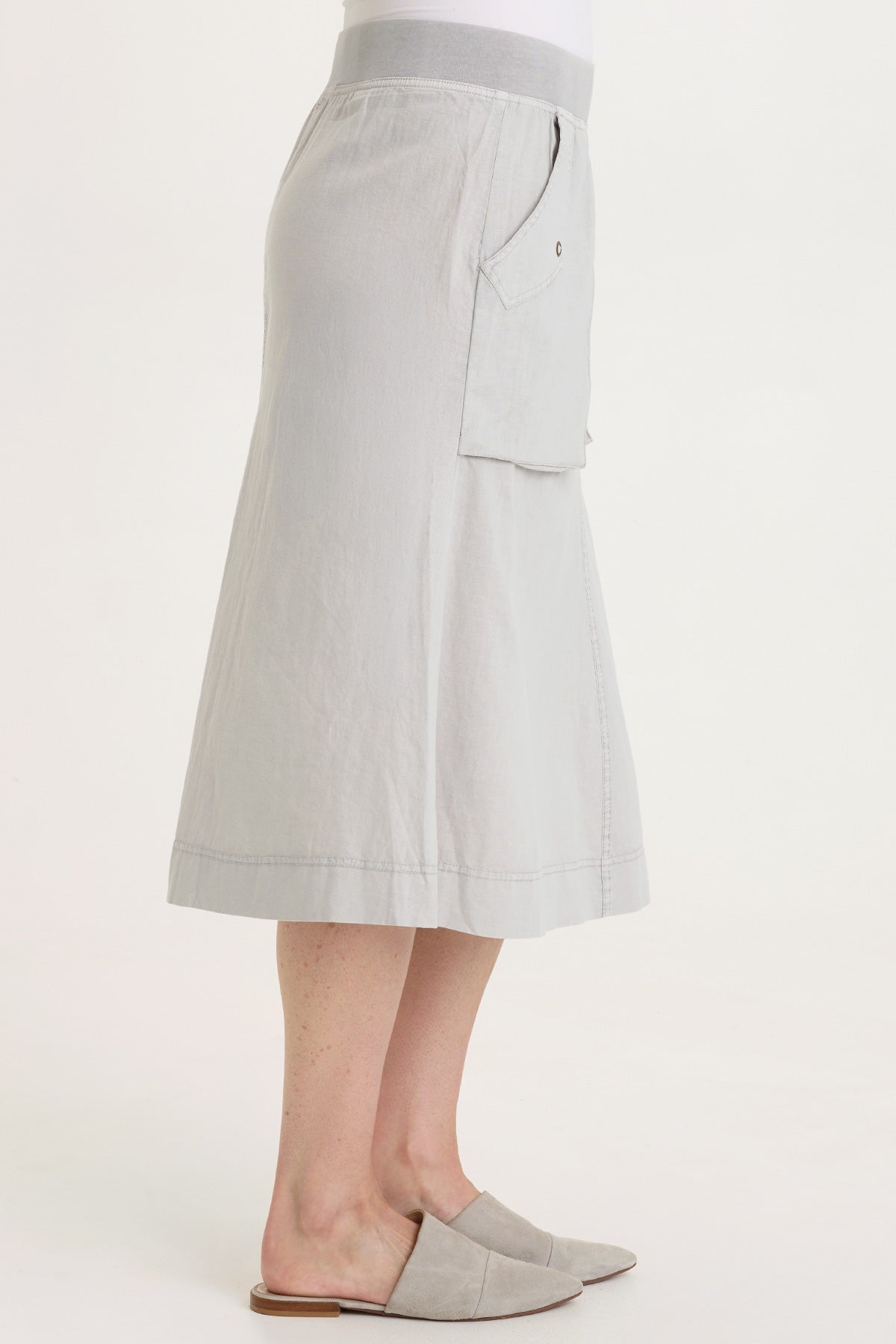 Wearables Parvati Cotton Linen Midi Skirt 