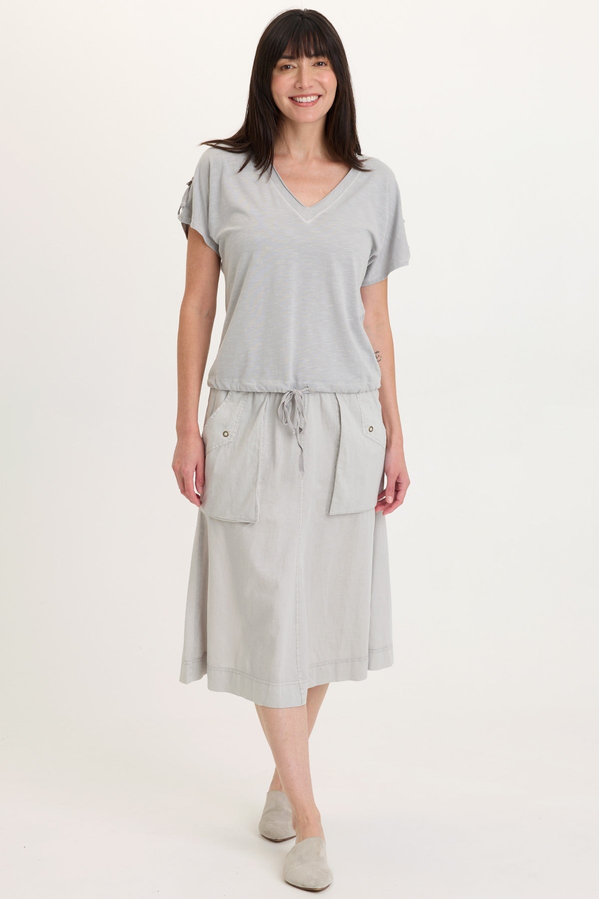 Wearables Parvati Cotton Linen Midi Skirt 