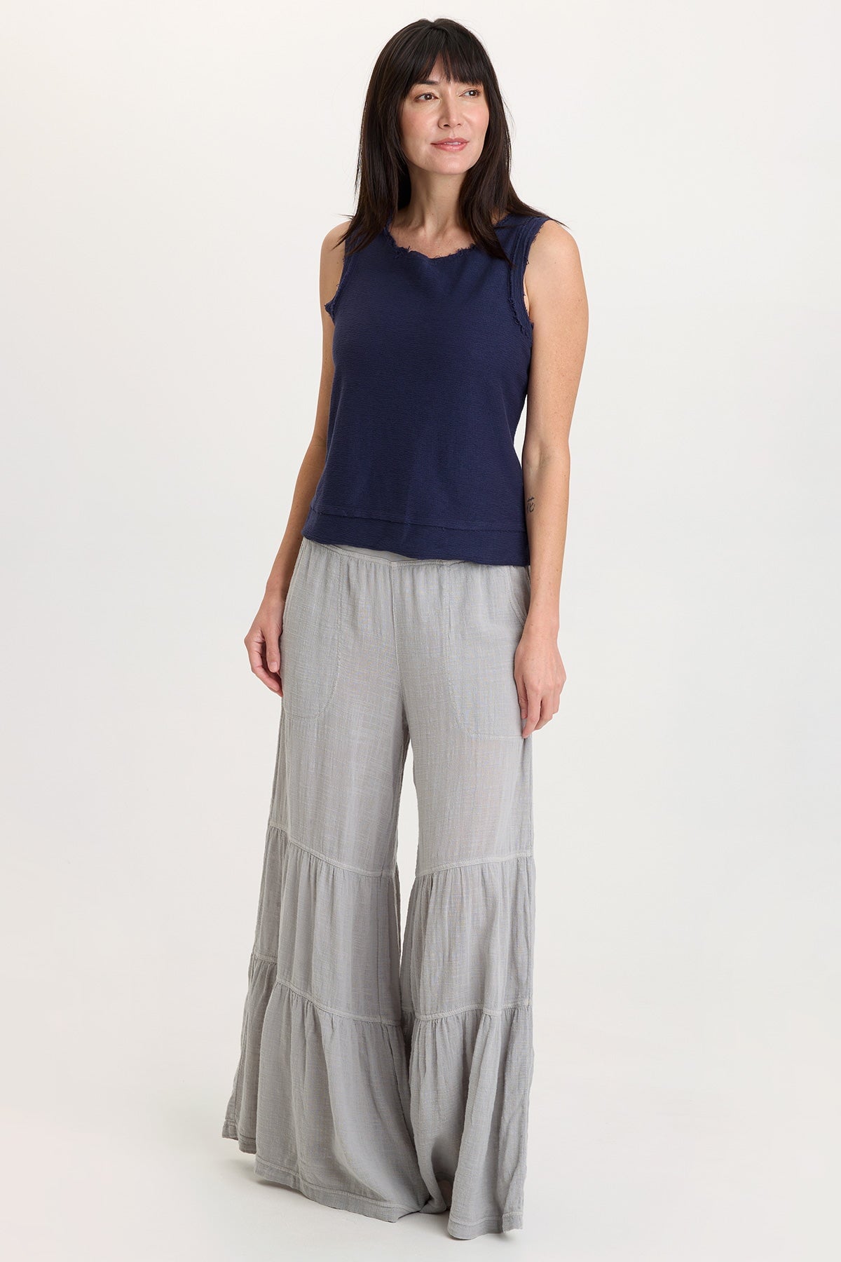 Wearables Ila Crepe Knit Raw Edge Tank 